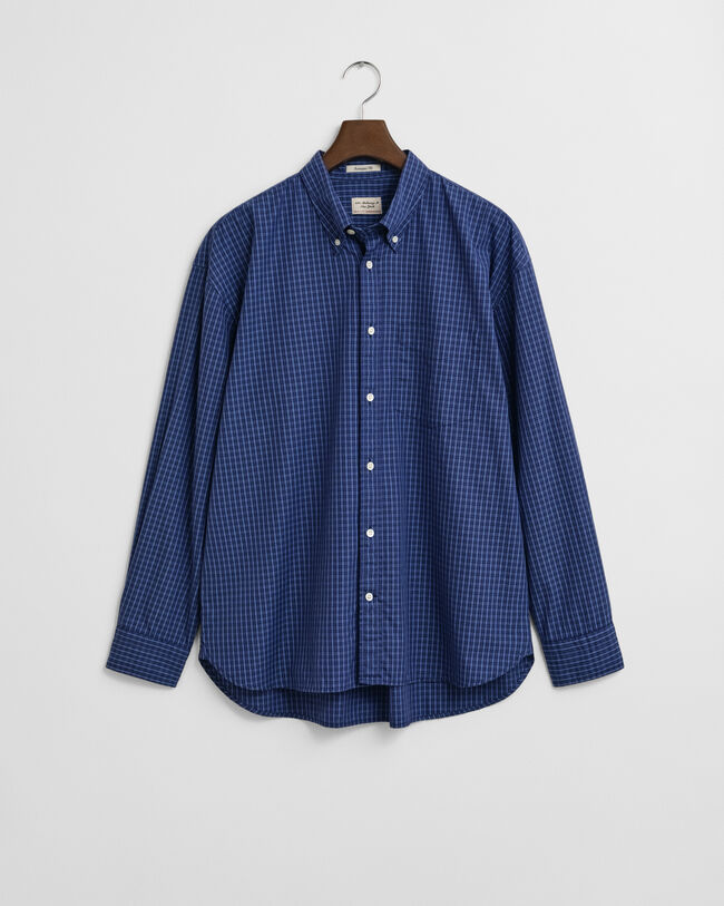 Camicia oversize in popeline a quadri