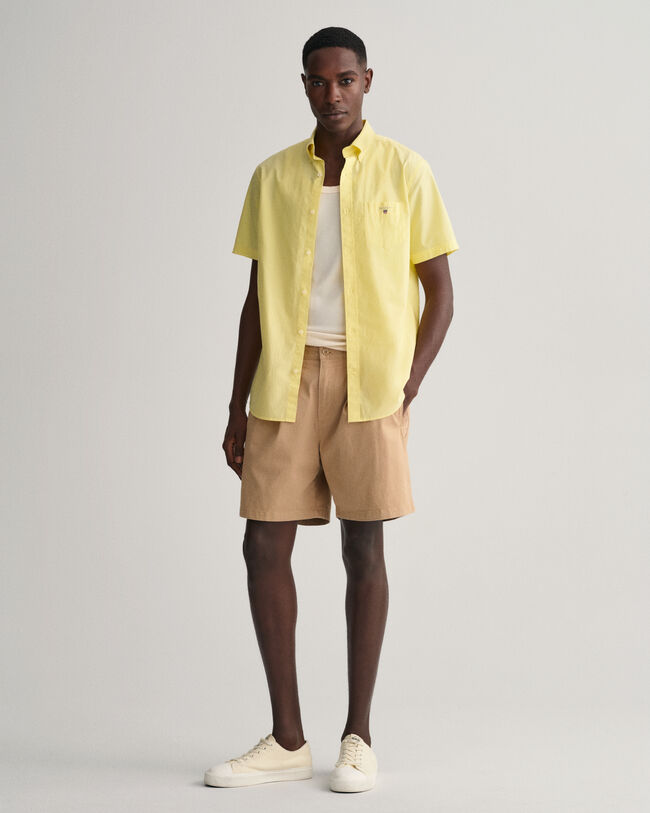 Camicia in broadcloth a maniche corte regular fit