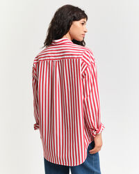Camicia classica in popeline a righe oversize