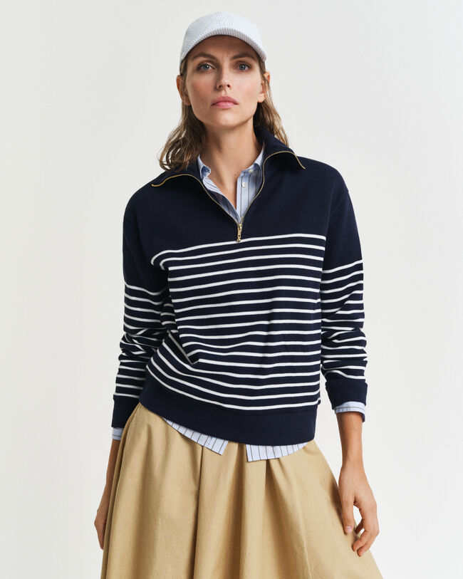 Felpa con zip corta Breton a coste