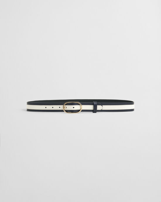 Cintura in pelle a righe