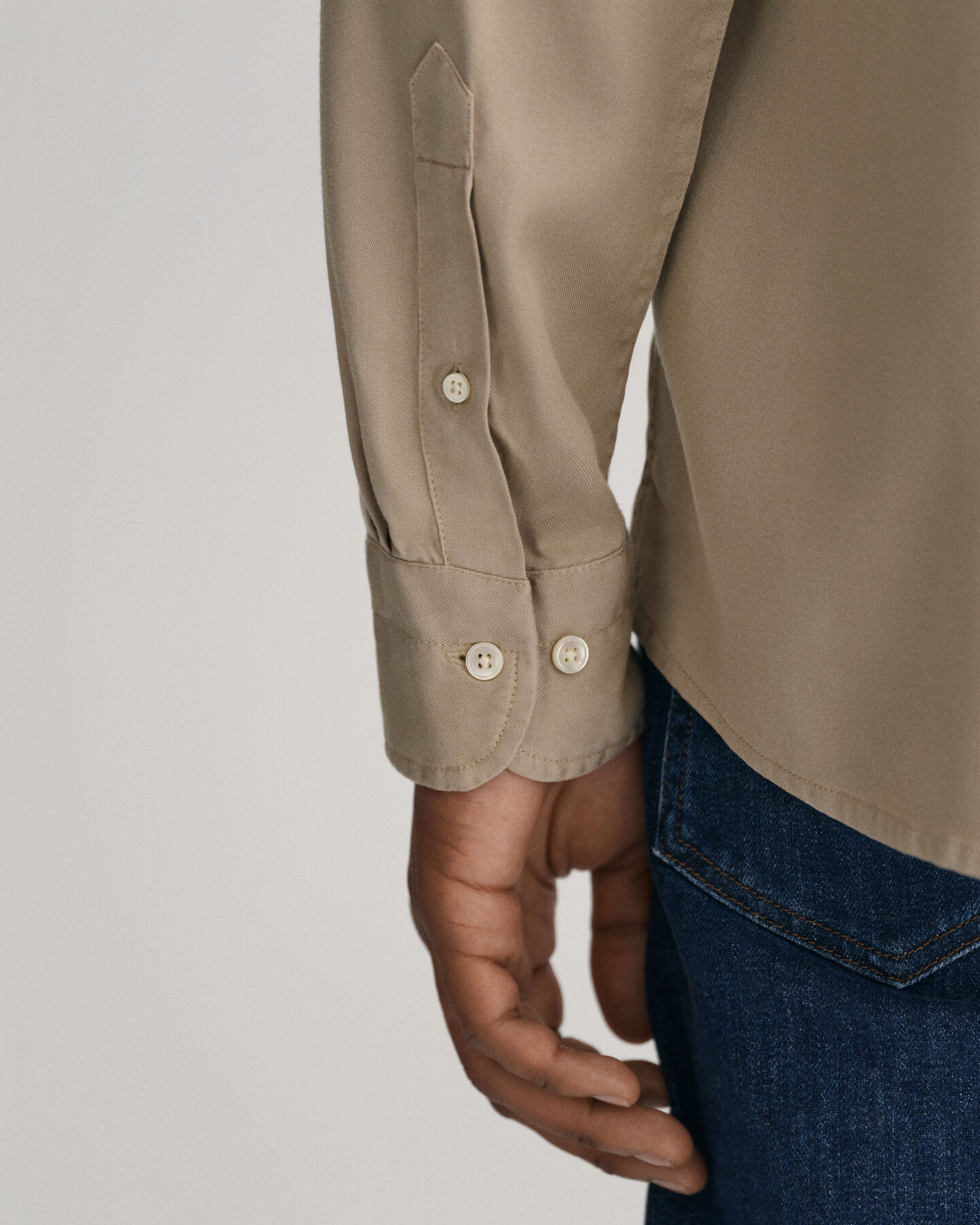 Camicia in lyocell tinta in capo regular fit