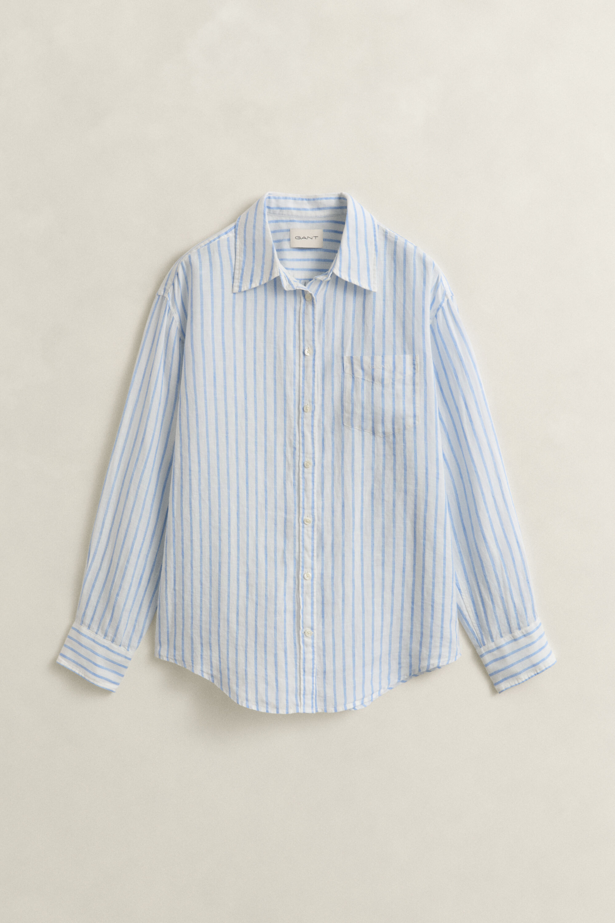 Camicia di lino a righe relaxed fit