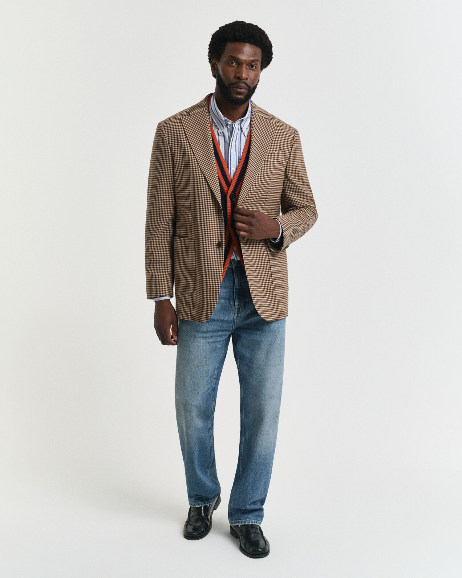 Blazer a quadri percalle relaxed fit