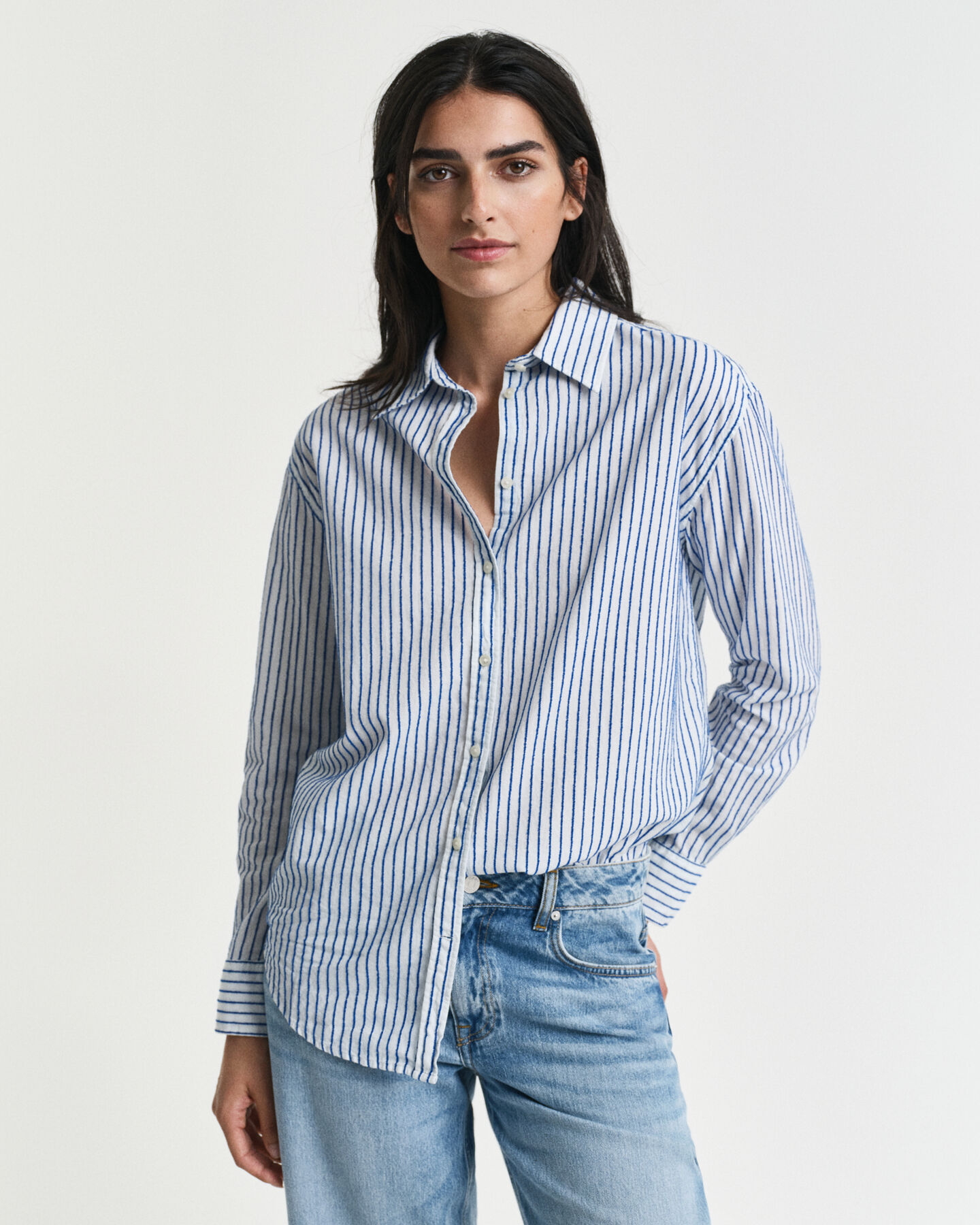 Camicia testurizzata a righe relaxed fit