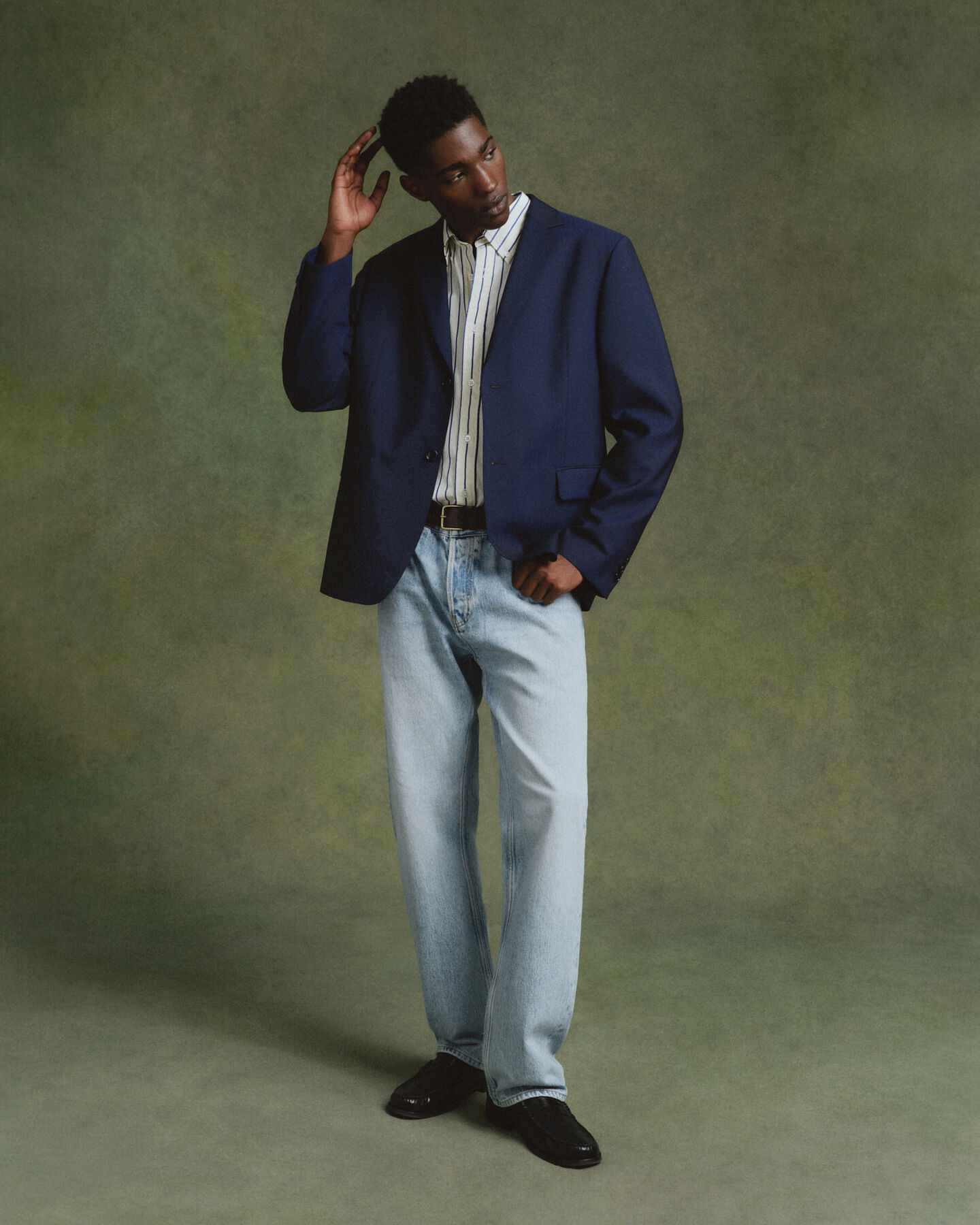 Camicia in popeline a righe oversize