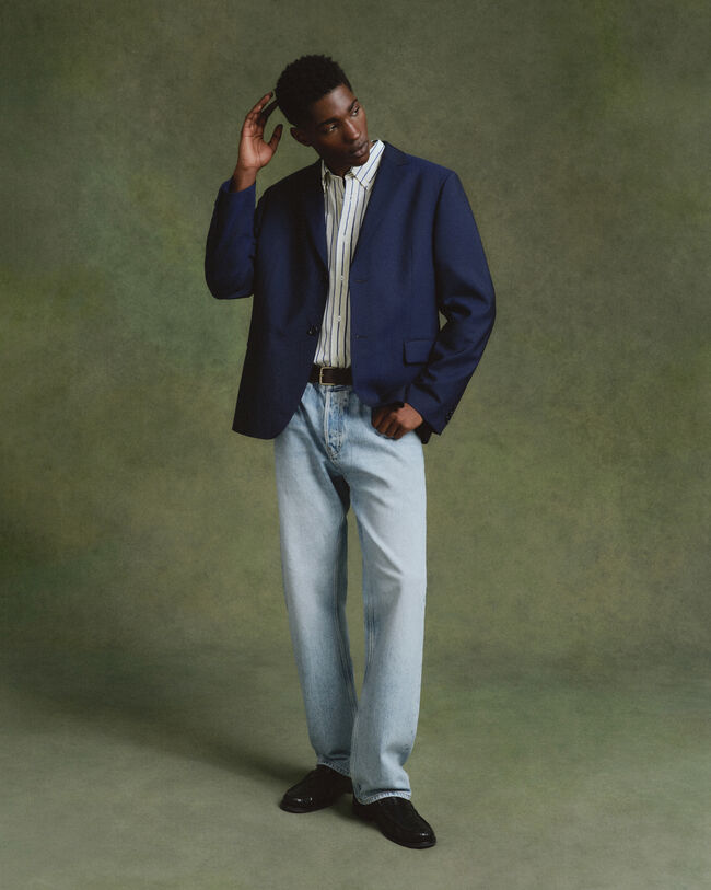 Camicia in popeline a righe oversize