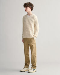 Maglia con scollo a V a trecce Shield Teens