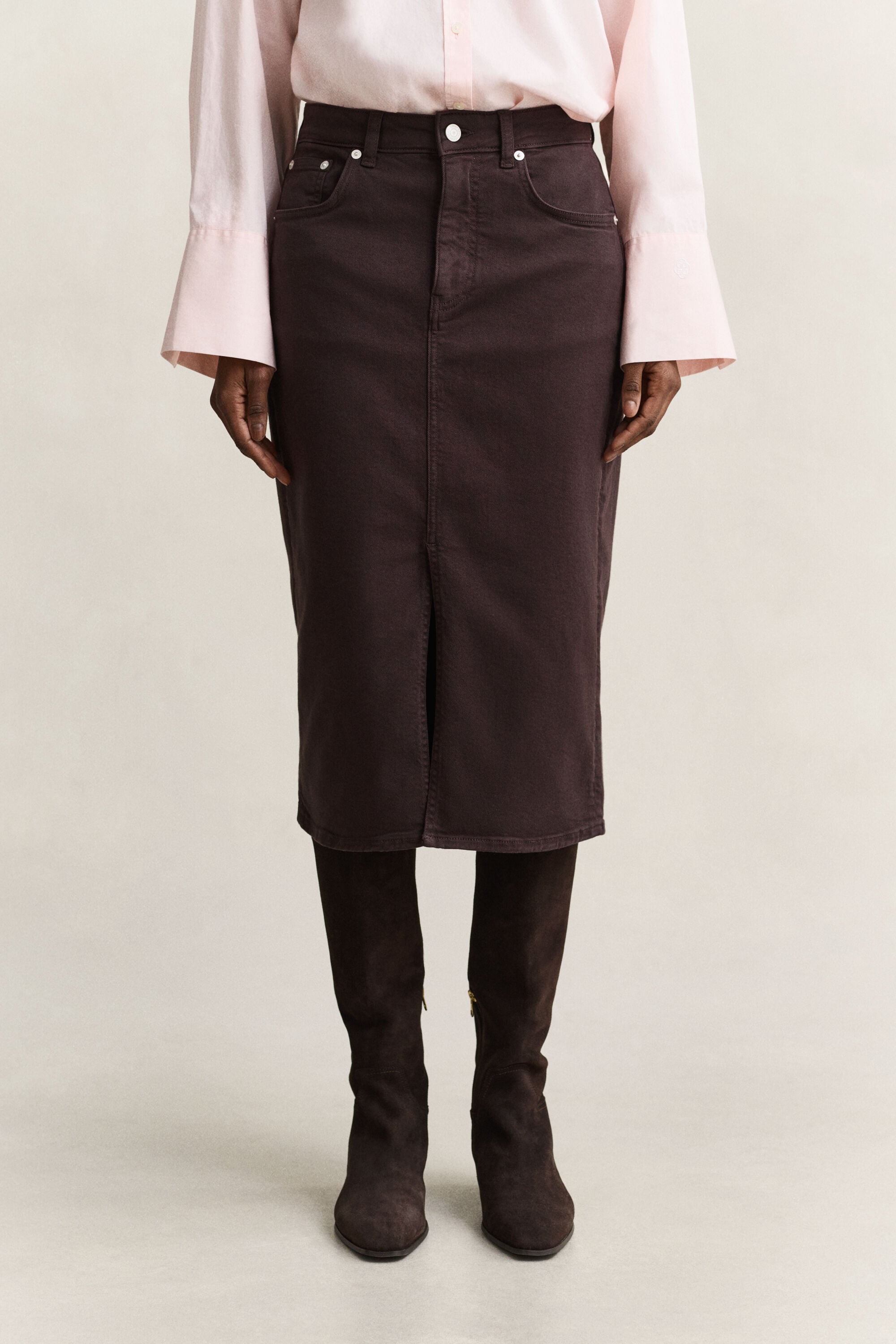 Gonna longuette in twill
