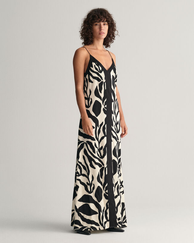 Abito con spalline Palm Print