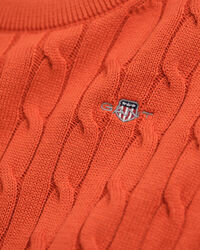 Maglia girocollo in cotone a trecce Shield Kids