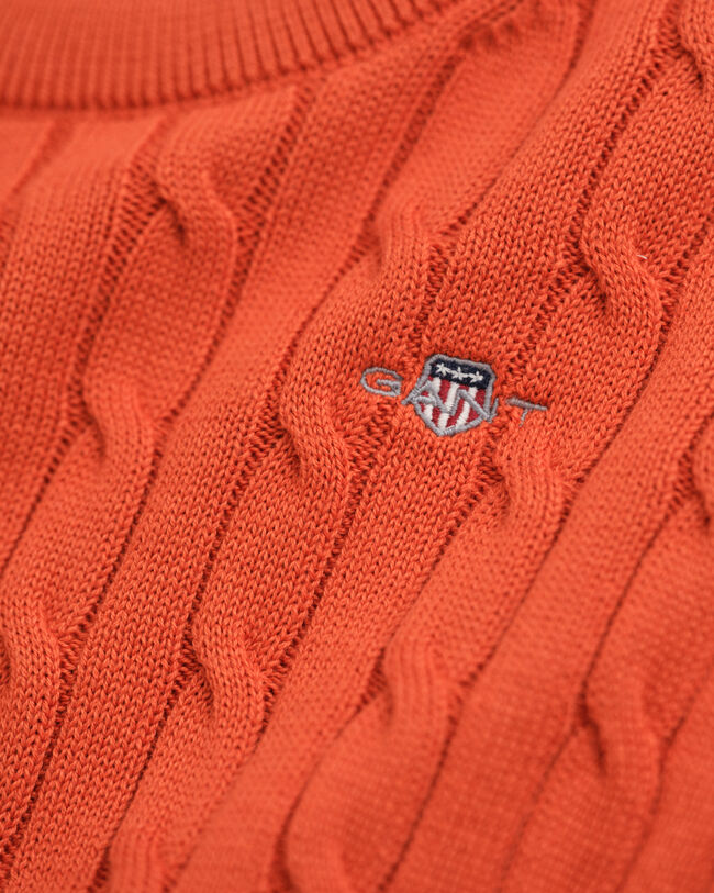 Maglia girocollo in cotone a trecce Shield Kids