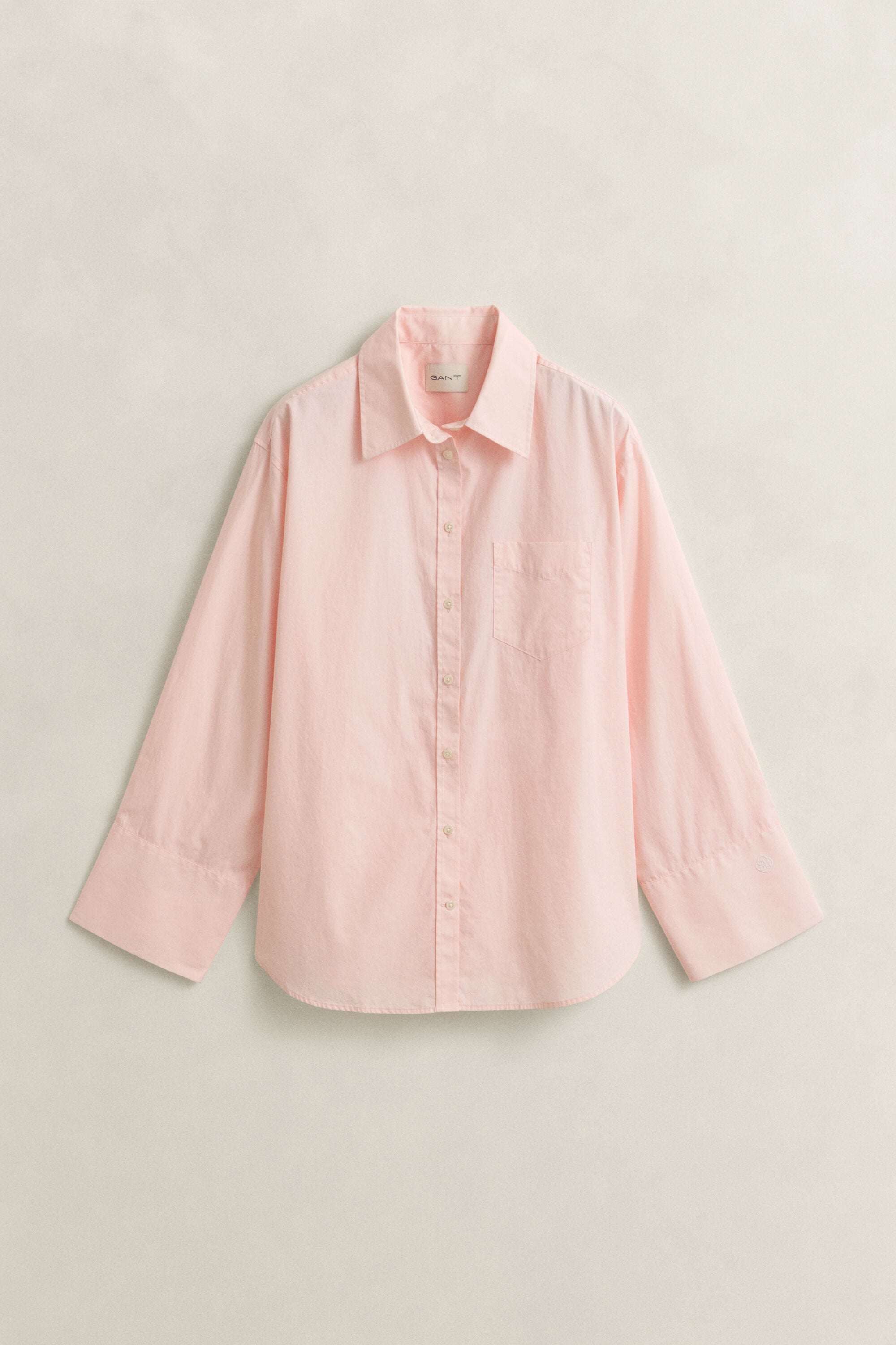 Camicia classica in popeline con maniche ampie