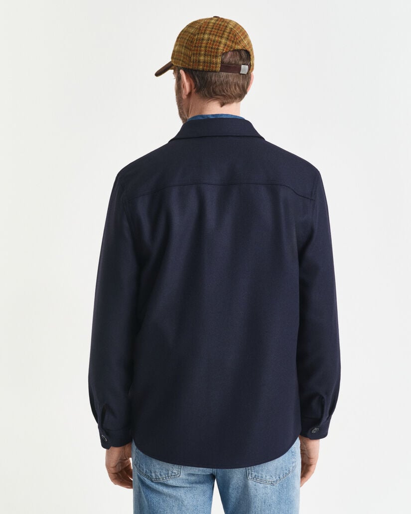 Camicia giacca in misto lana regular fit