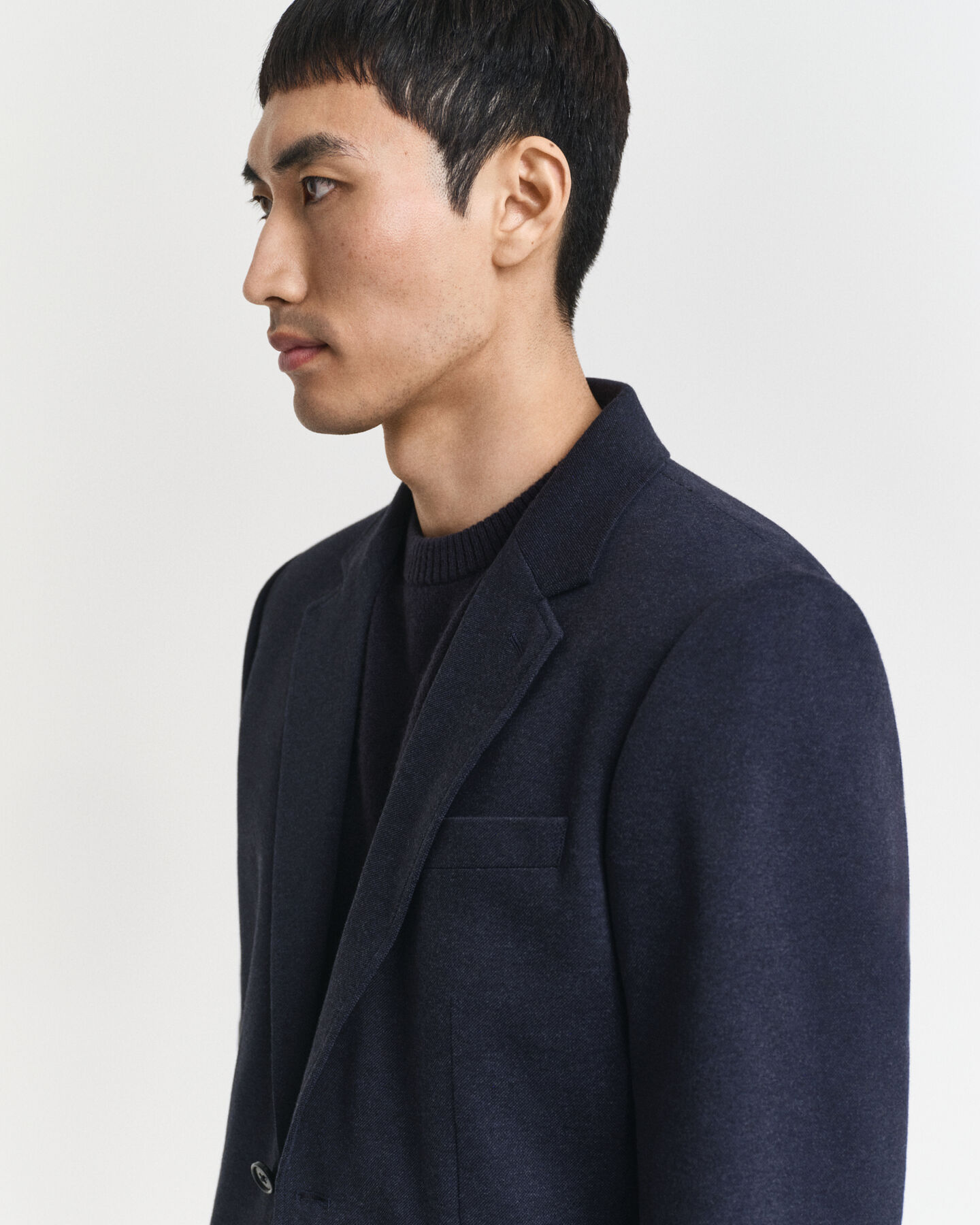 Blazer in jersey bicolore in piqué slim fit