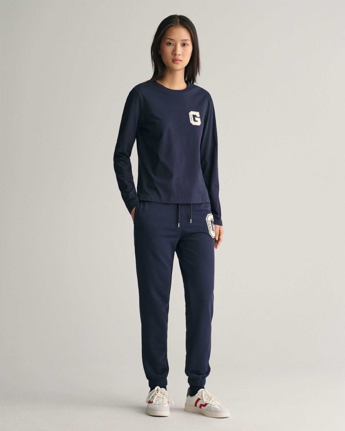 T-shirt girocollo G a maniche lunghe