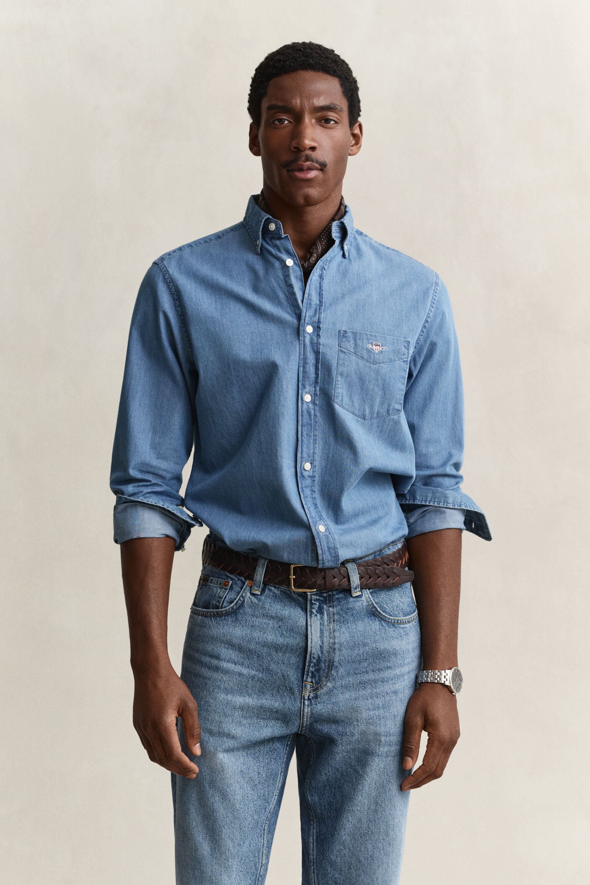 Camicia indaco regular fit