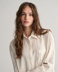 Camicia di lino a righe relaxed fit