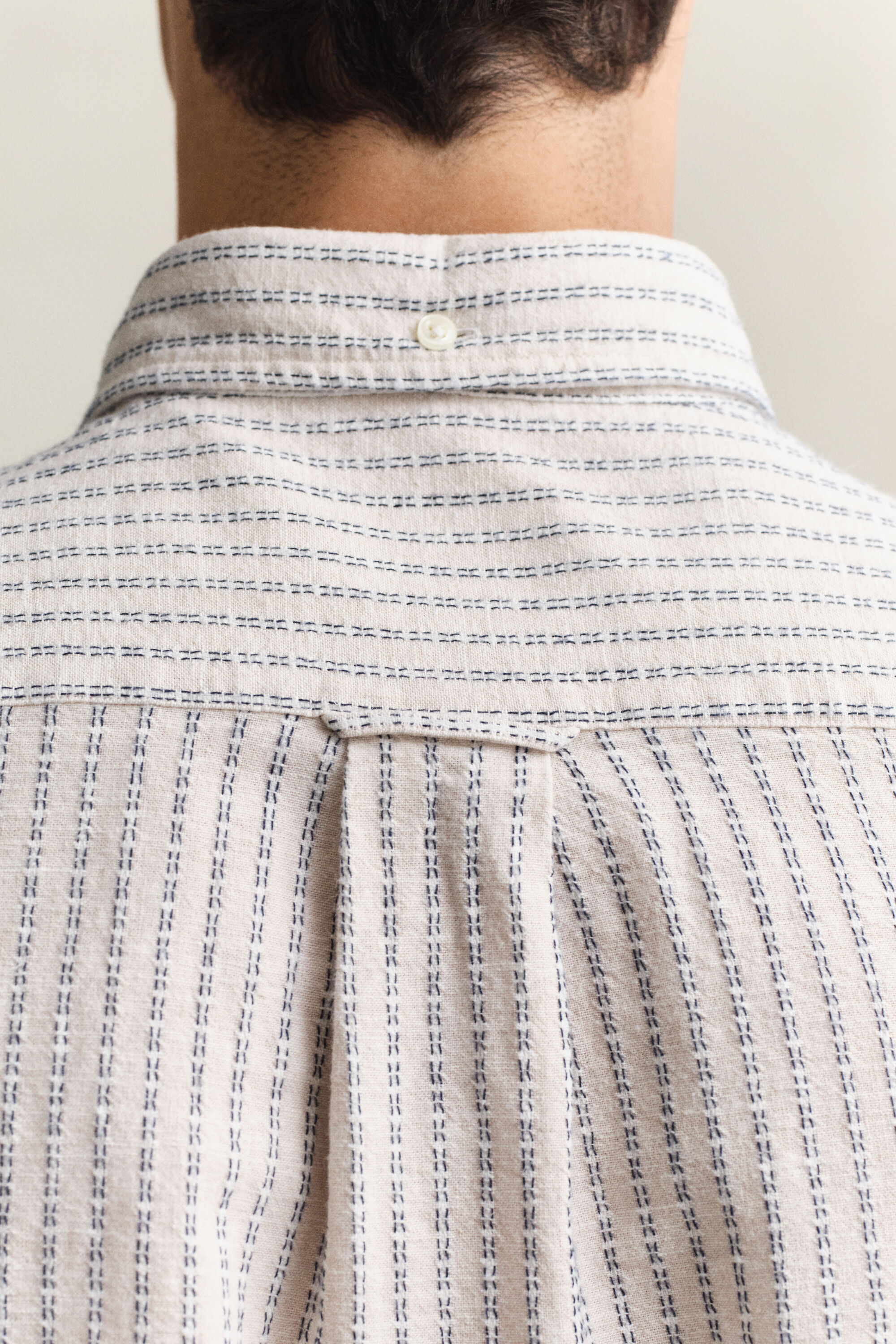 Camicia a righe in misto lino