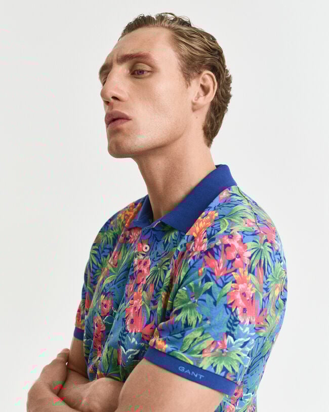Polo stampa Tropical multicolore