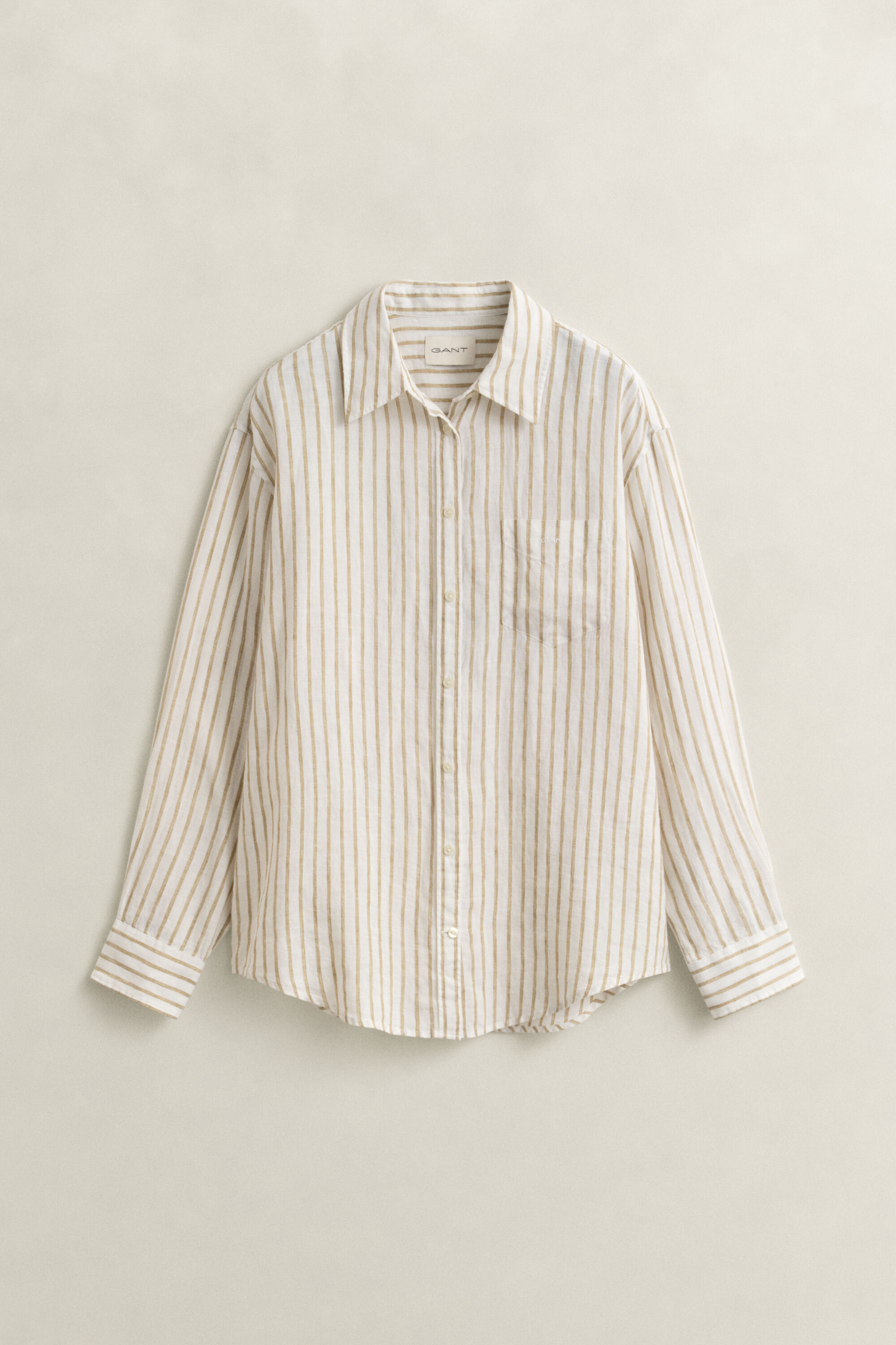 Camicia di lino a righe relaxed fit