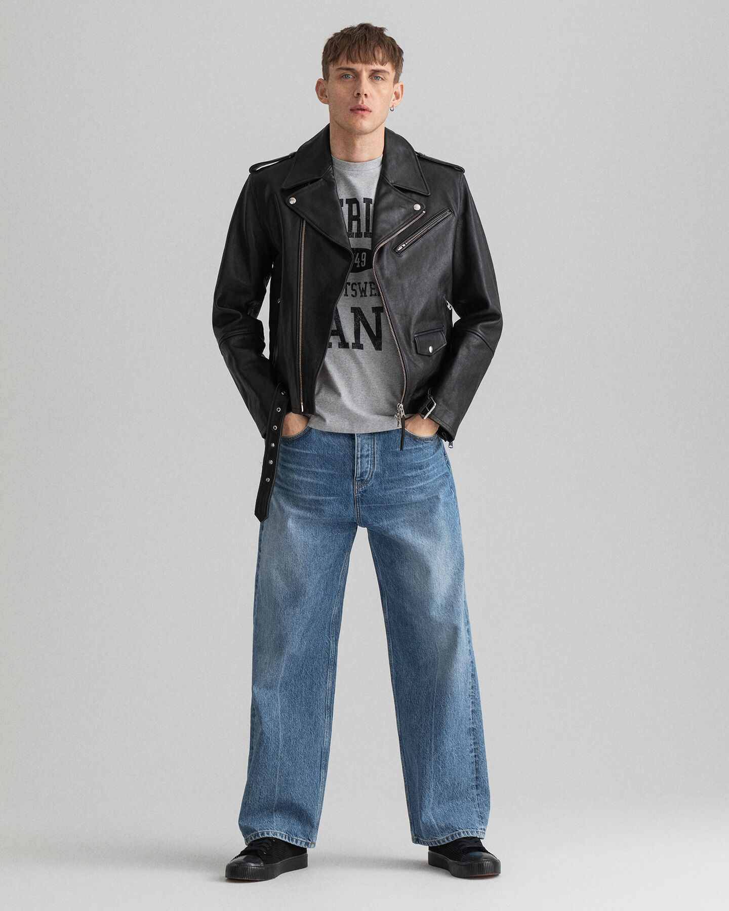 Giacca biker in pelle