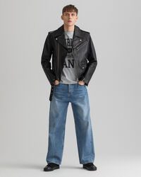 Giacca biker in pelle