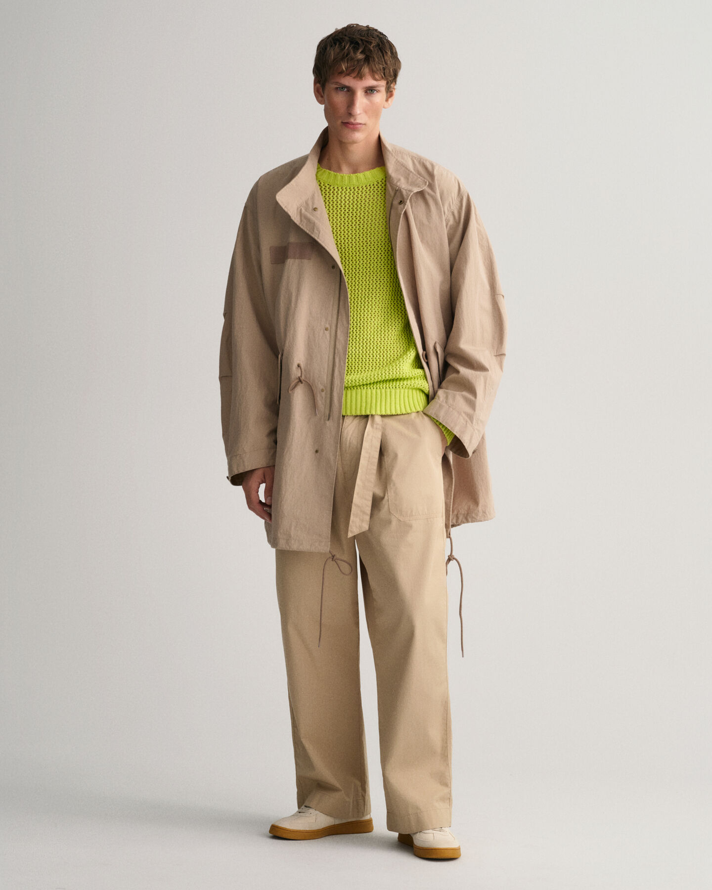 Pantaloni in popeline di cotone con cintura