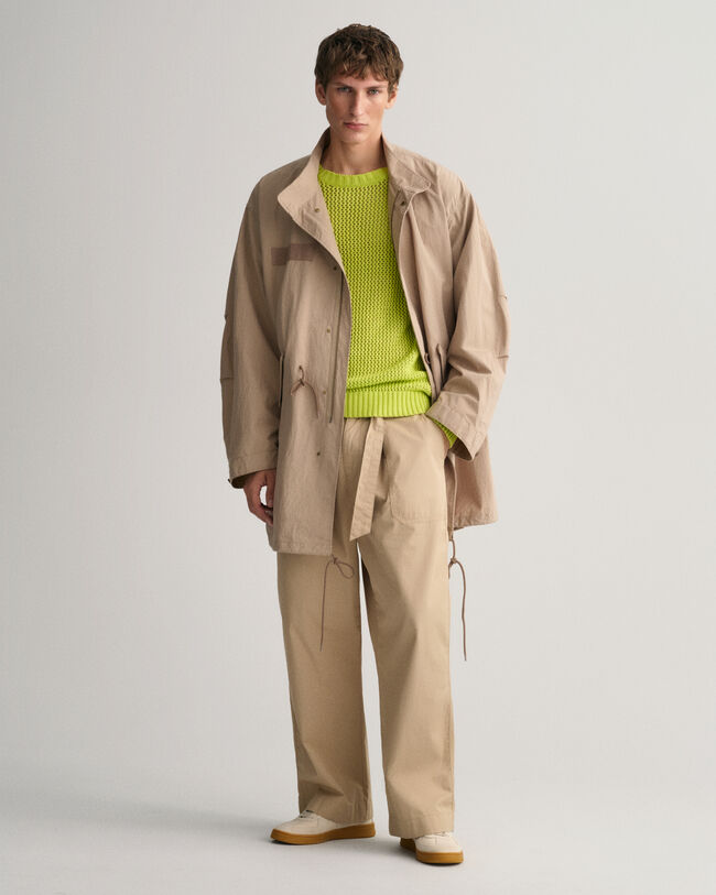 Pantaloni in popeline di cotone con cintura