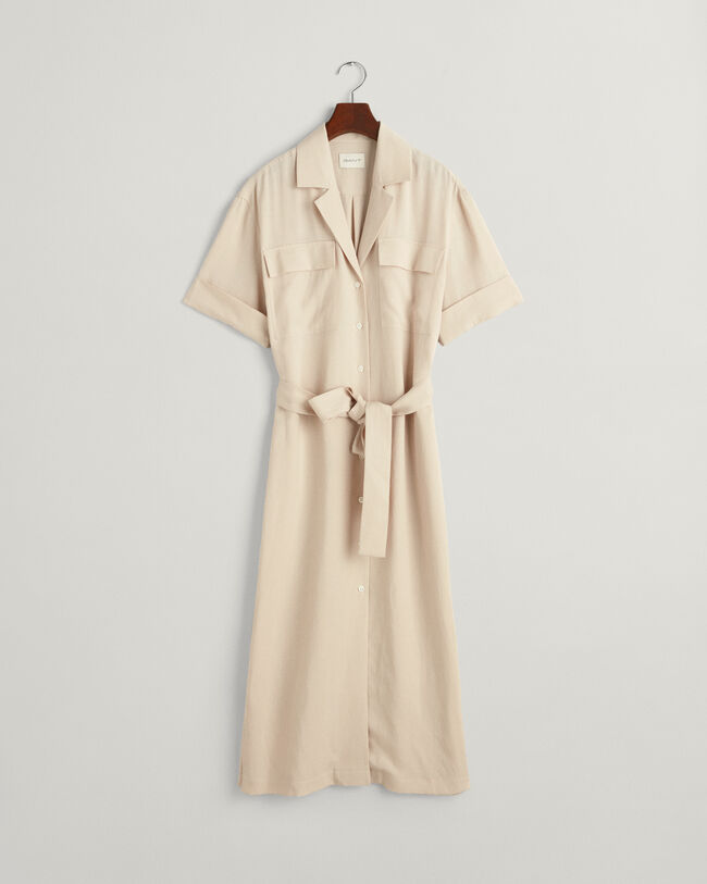 Abito chemisier a maniche corte e tasca