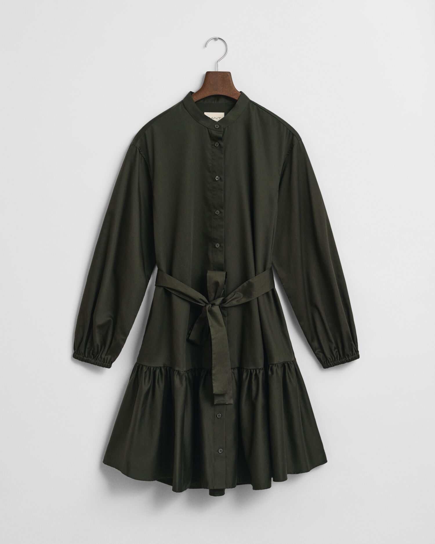 Abito a maniche lunghe in morbido raso di cotone