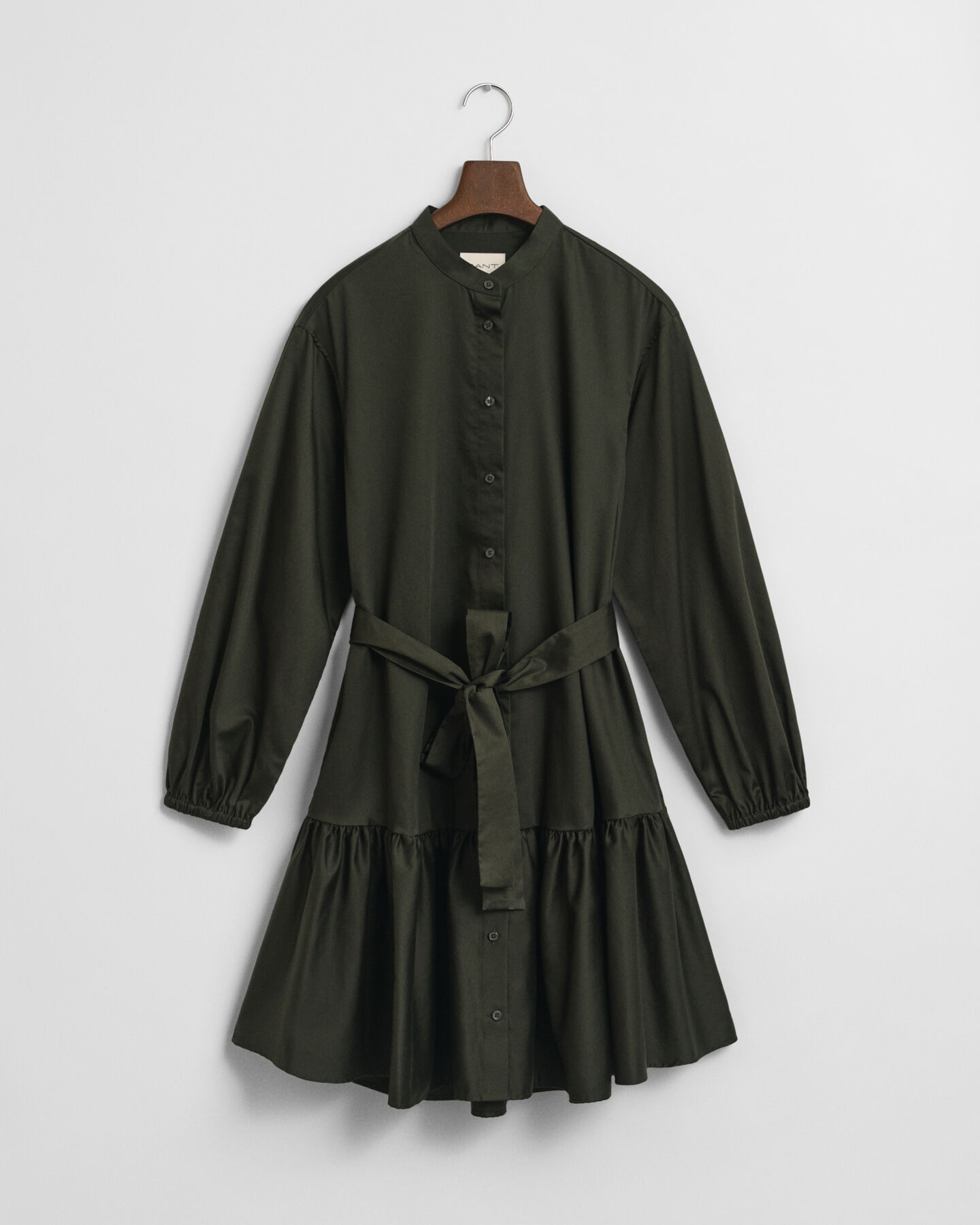 Abito a maniche lunghe in morbido raso di cotone