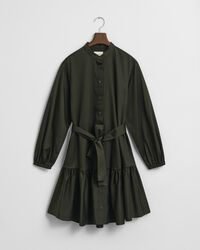 Abito a maniche lunghe in morbido raso di cotone