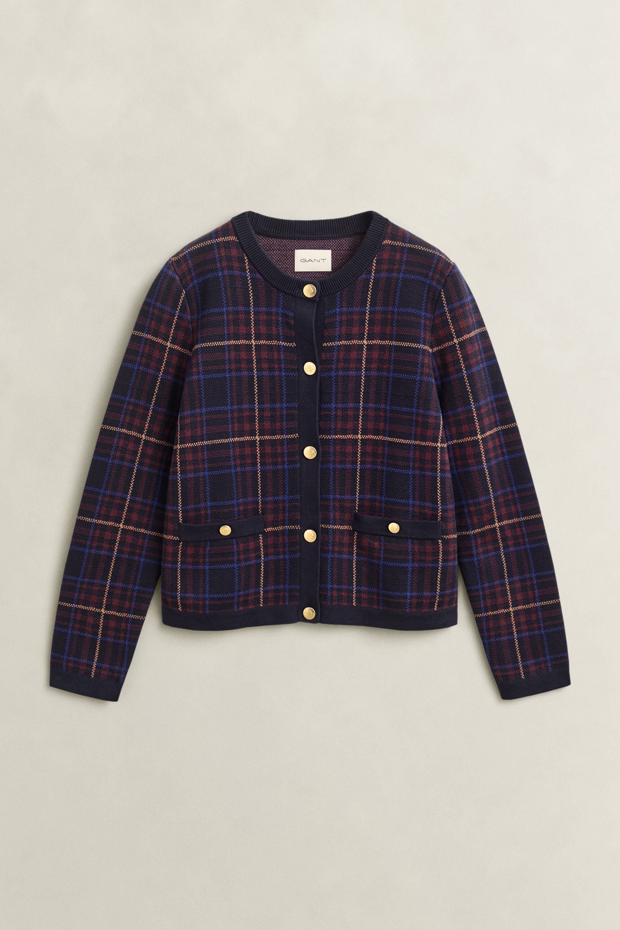 Cardigan in maglia a quadri