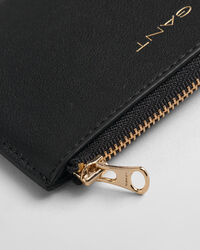 Porta carte di credito in pelle con zip