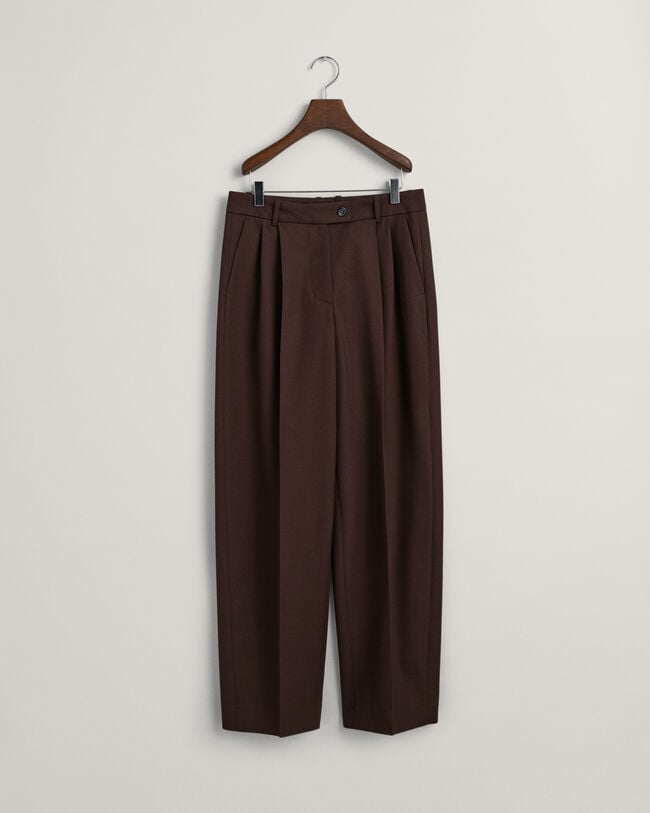 Pantaloni in lana con gamba stretta in fondo relaxed fit