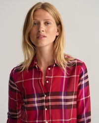 Camicia a quadri in misto cotone-seta regular fit