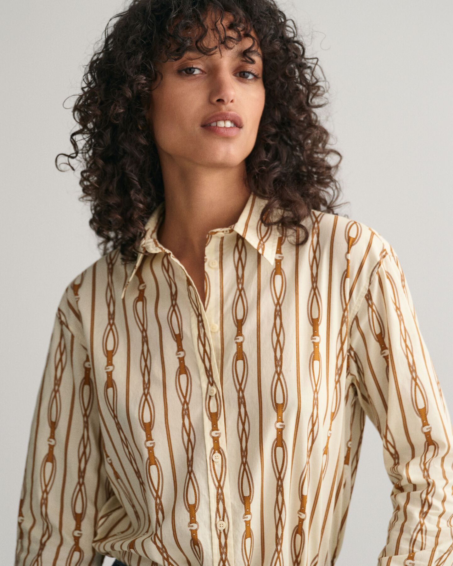 Camicia in voile di cotone Rope a righe relaxed fit