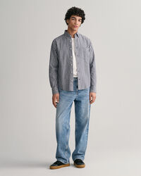 Camicia Oxford pettinato a righe regular fit