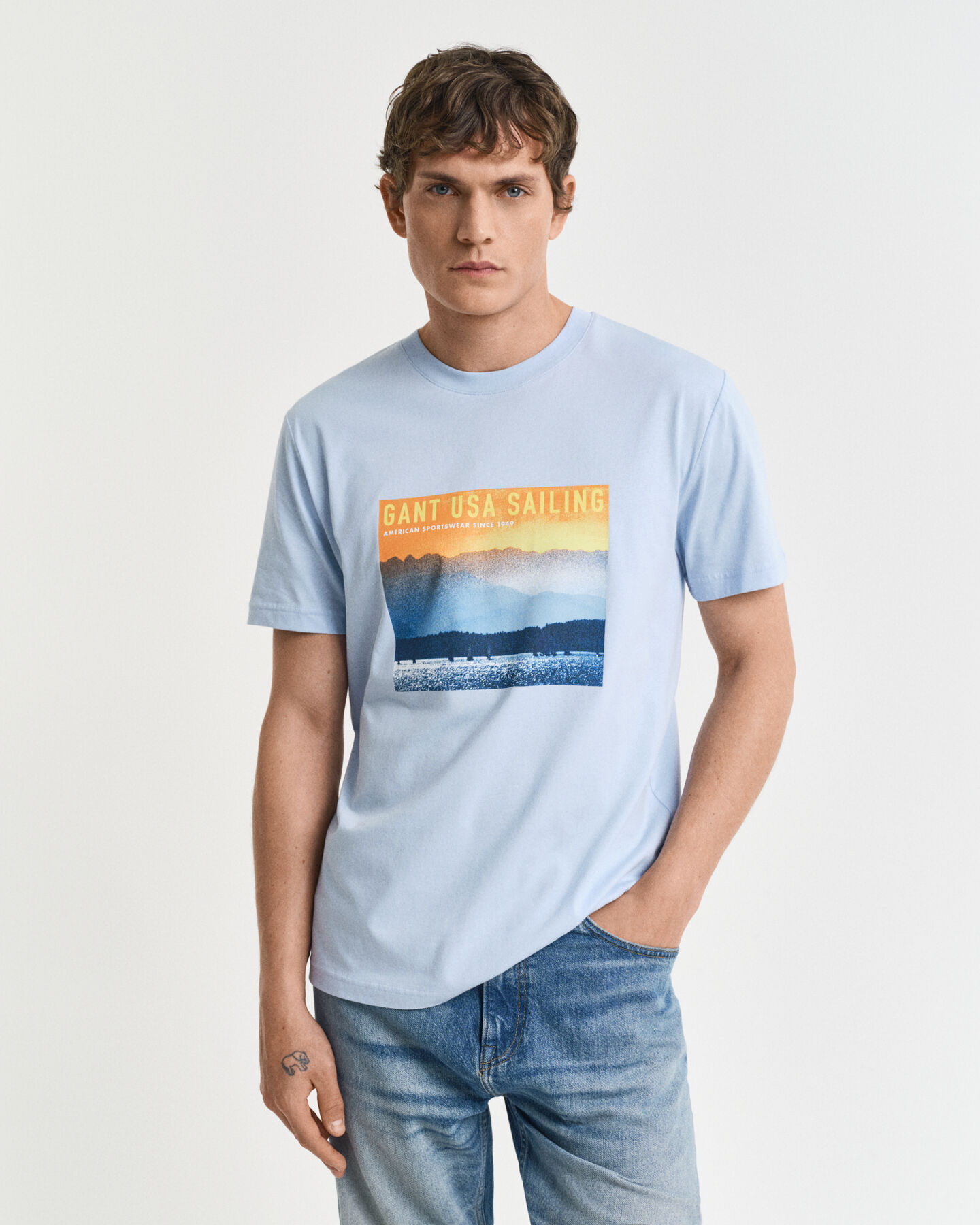 T-shirt con stampa Sailing GANT USA