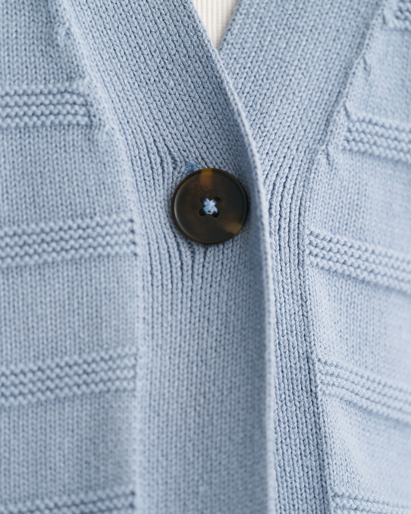 Cardigan in cotone a righe tono su tono