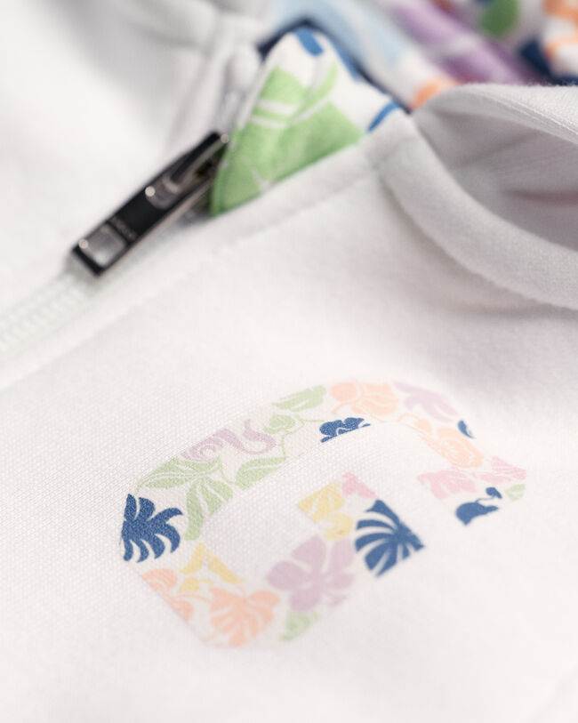 Felpa con cappuccio e zip Tropical Print Baby Girl