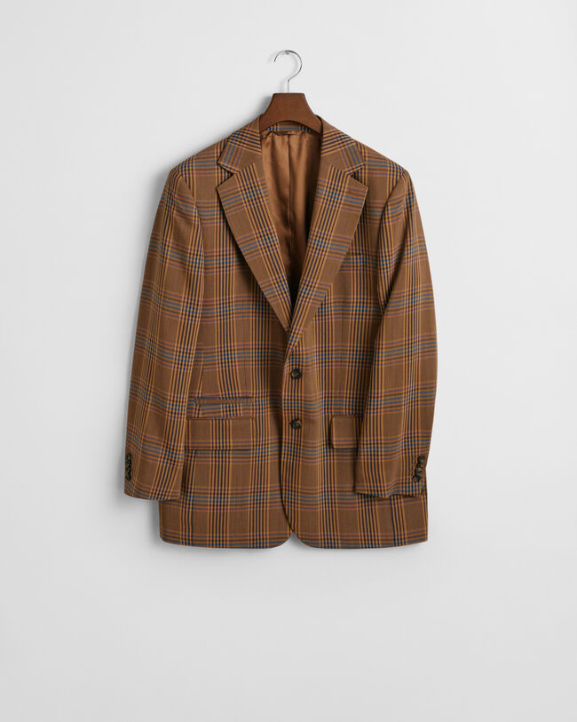 Blazer in lana a quadri relaxed fit