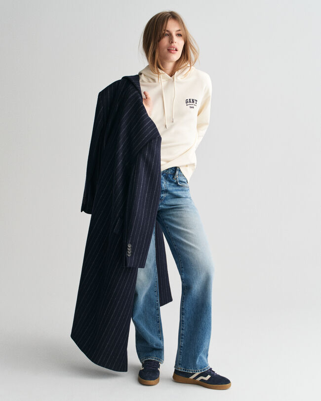 Felpa con cappuccio stampa piccola