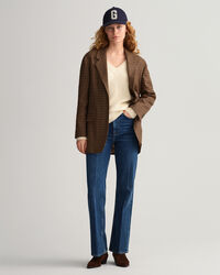 Maglia in cotone a coste con scollo a V