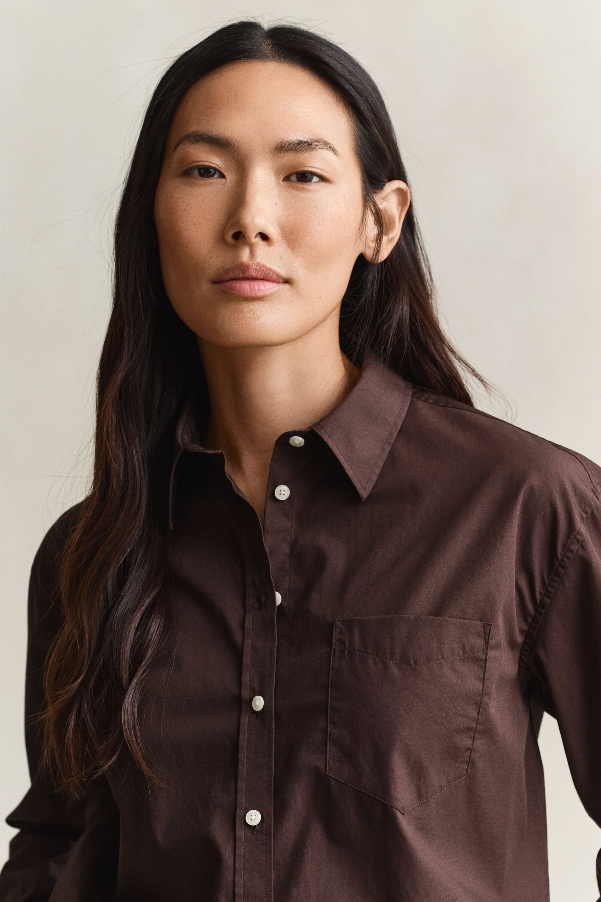 Camicia classica in popeline relaxed fit
