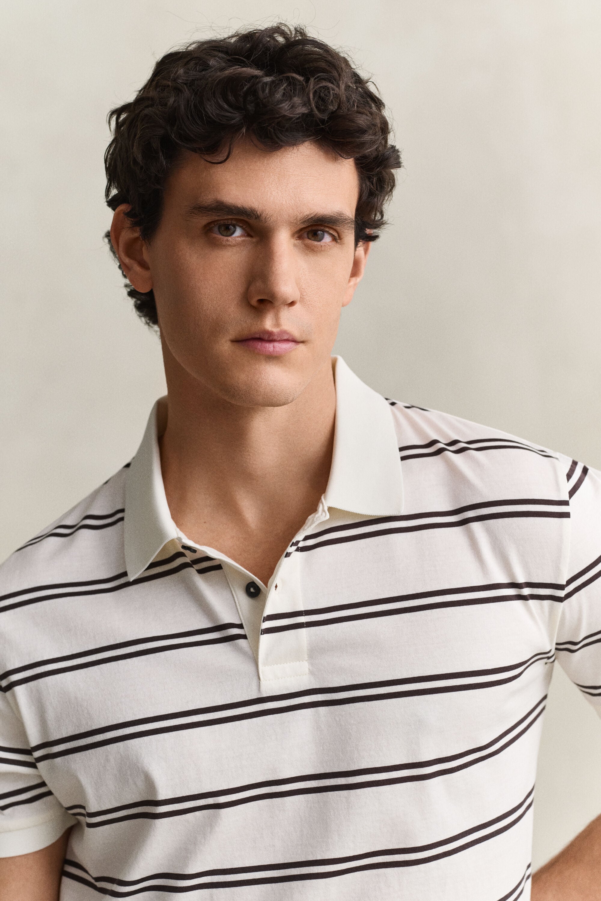 Polo a righe in cotone Pima