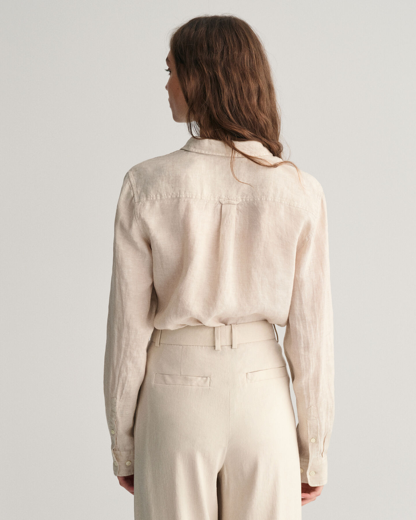 Camicia di lino a quadri in chambray regular fit