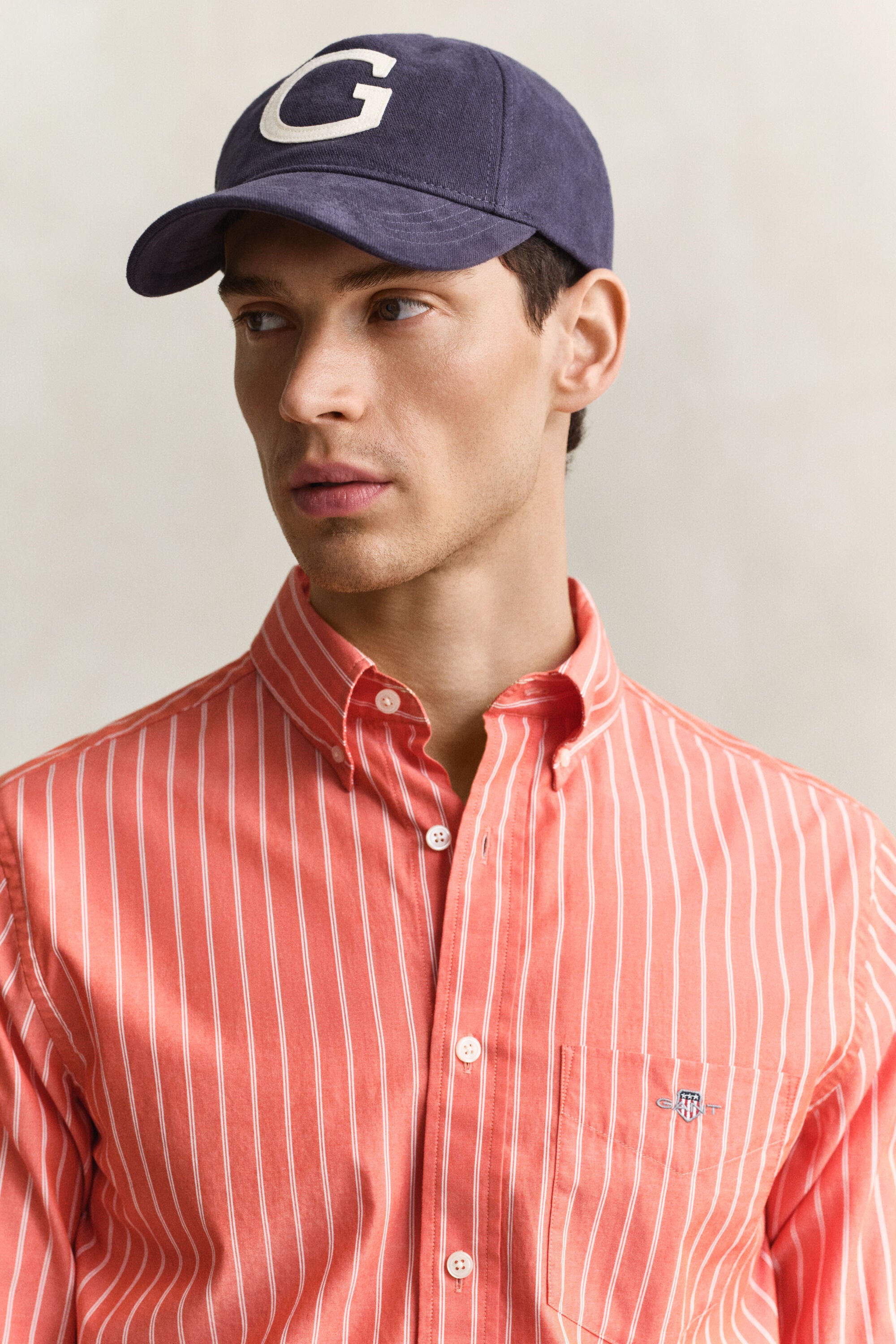 Camicia classica in popeline a righe