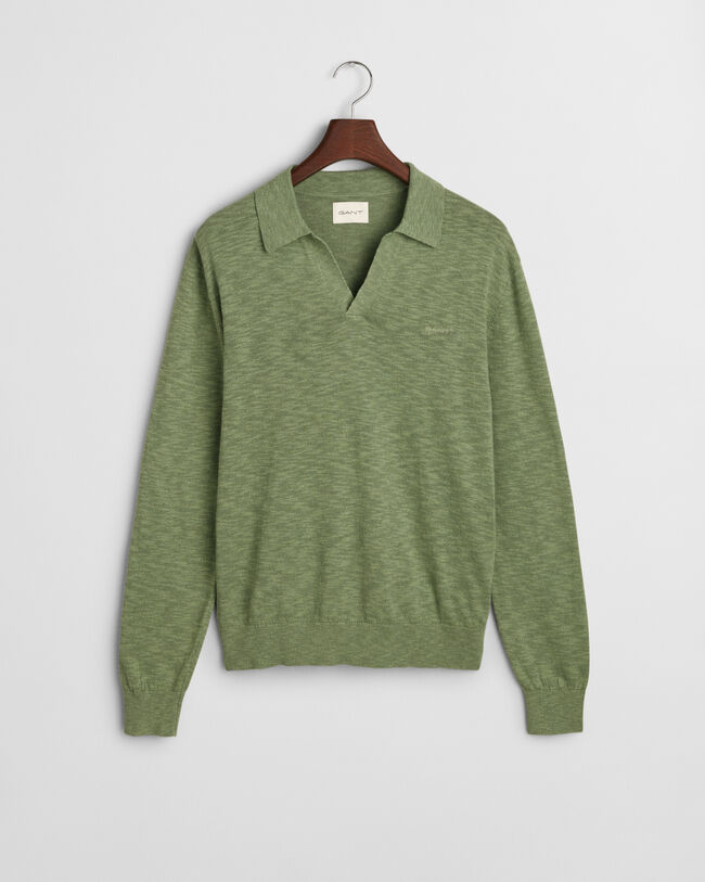 Maglia polo in misto lino